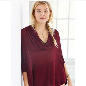 Urban Outfitters Lisa Maroon Cowl Neck Sweater